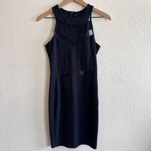 Twenty Black Mesh Detail Midi Dress